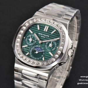 Nautilus 5740 40mm TWF Diamond Green Dial SS Bracelet A240