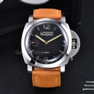PAM127 47mm E Luminor 1950 XF quadrante nero cinturino in pelle marrone A6497