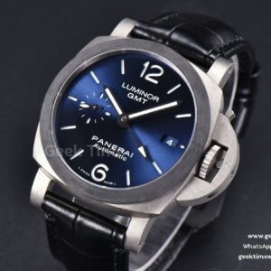 PAM1279 Luminor GMT 42mm Titanium VSF Blue Dial Black Leather Strap P9011