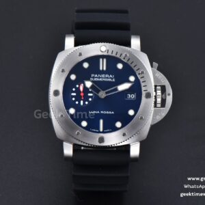 PAM1391 44mm Submersible Quaranta TTF Blue Dial Rubber Strap P9010