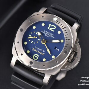 PAM719 Luminor Submersible 1950 GMT Mike Horn VSF 47mm Blue Dial Rubber Strap P9001