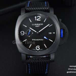 PAM1176 44mm VSF ceramica nera quadrante nero cinturino in nylon nero P9001