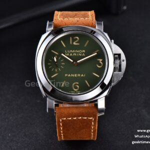PAM911 Luminor Marina Noob 44mm Green Dial Brown Leather Strap A6497