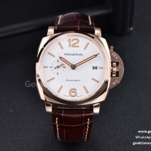 PAM1042 Luminor Due VSF 42mm RG White Dial Brown Leather Strap P900