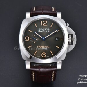 PAM1116 TTF 44mm quadrante verde scuro cinturino in pelle marrone P9010