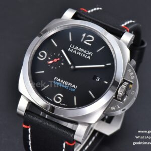 PAM732 TTF 44MM Black Dial Black Leather Strap P9010