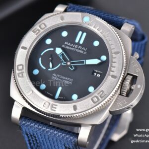 PAM985 Mike Horn Submersible Titanium VSF 47mm Blue Dial Nylon Strap P9010