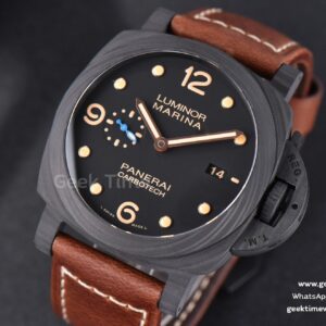 PAM661 Luminor Carbotech Automatic VSF 44mm Black Dial Leather Strap P9010