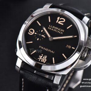 PAM498 Luminor Marina VSF 44mm Black Dial Leather Strap P9000