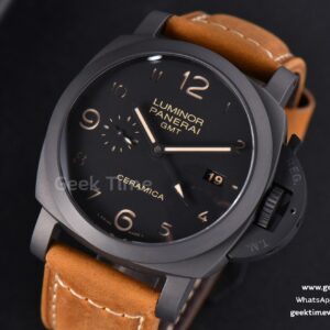 PAM441 Luminor 1950 GMT Ceramic VSF 44mm 3 Days Black DIal Leather Strap P9001