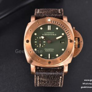 PAM382 Bronzo Submersible VSF 47mm Green Dial Leather Strap P9000