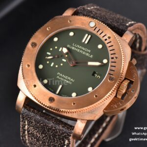 PAM382 Bronzo Submersible VSF 47mm Green Dial Leather Strap P9000
