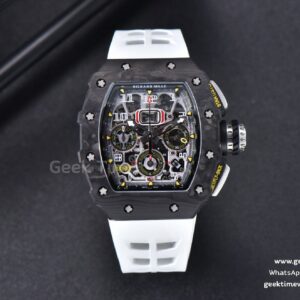 RM011 NTPT Chrono KVF Skeleton Dial on White Rubber Strap A7750 V2