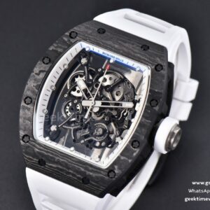 RM055 Real NTPT 42.7mm BBRF White Skeleton Dial White Rubber Strap RMUL2