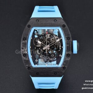 RM055 Real NTPT 42.7mm BBRF blaues skelettiertes Zifferblatt blaues Kautschukarmband RMUL2
