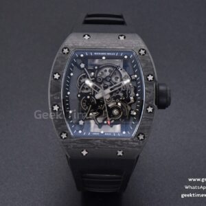 RM055 Real NTPT 42mm RMF schwarzes skelettiertes Zifferblatt schwarzes Kautschukarmband RMUL2