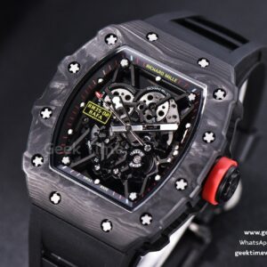 RM035-02 KVF Skeleton Dial Red on Black Rubber Strap MIYOTA8215 V3