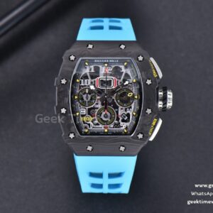 RM011 NTPT Chrono KVF Skeleton Dial on Blue Rubber Strap A7750 V2