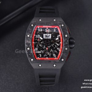 RM011 NTPT Chrono KVF Red Skeleton Dial on Black Crown Black Rubber Strap A7750 V2