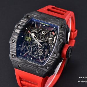 RM035-02 Real NTPT ZF Skeleton Dial Red Rubber Strap NH05A