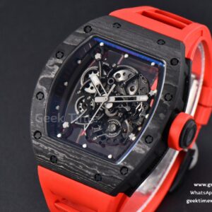 RM055 Real NTPT 42.7mm BBRF Red Skeleton Dial Red Rubber Strap RMUL2