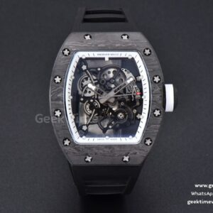 RM055 Real NTPT 42mm RMF weißes skelettiertes Zifferblatt schwarzes Kautschukarmband RMUL2