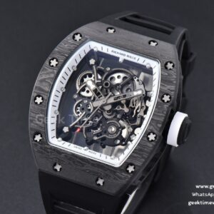 RM055 Real NTPT 42mm RMF White Skeleton Dial Black Rubber Strap RMUL2