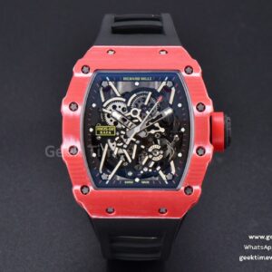 RM035-02 42mmx50mm Red Carbon ZF Zifferblatt an schwarzem Kautschukarmband NH05A V5