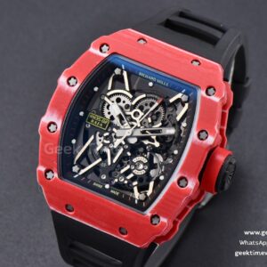 RM035-02 42mmx50mm Red Carbon ZF Dial on Black Rubber Strap NH05A V5
