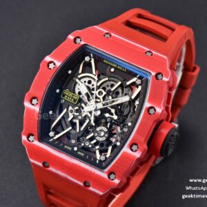 RM035-02 42mmx50mm Red Carbon ZF Dial on Red Rubber Strap NH05A V5