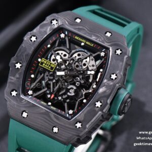 RM035-02 KVF Skeleton Dial Green on Green Rubber Strap MIYOTA8215 V3