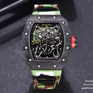 RM035-02 KVF skelettiertes Zifferblatt Camouflage-Kautschukarmband Rot auf Grün MIYOTA8215 V3
