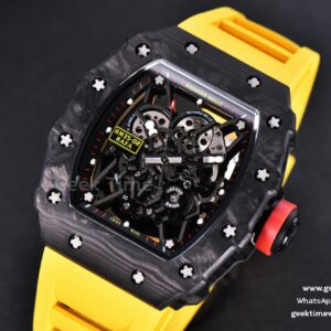 RM035-02 KVF Skeleton Dial Red on Yellow Rubber Strap MIYOTA8215 V3