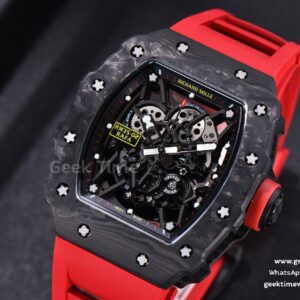 RM035-02 KVF Skeleton Dial Red on Red Rubber Strap MIYOTA8215 V3