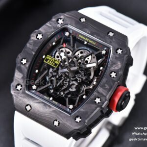 RM035-02 KVF Skeleton Dial Red on White Rubber Strap MIYOTA8215 V3
