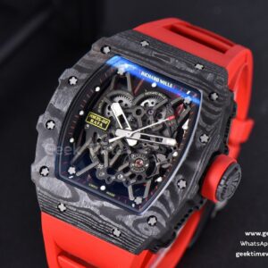 RM035-02 Real NTPT ZF Skeleton Dial on Red Rubber Strap NH05A V5