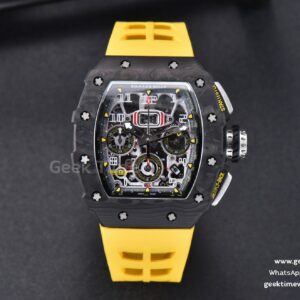 RM011 NTPT Chrono KVF Skeleton Dial on Yellow Rubber Strap A7750 V2