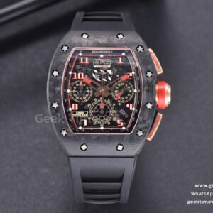 RM011 NTPT Chrono KVF Skeleton Dial on Red Crown Black Rubber Strap A7750 V2