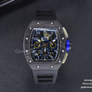 RM011 NTPT Chrono KVF Skeleton Dial on Blue Crown Black Rubber Strap A7750 V2