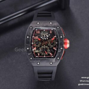 RM011 NTPT Chrono KVF Skeleton Dial on RG Crown Black Rubber Strap A7750 V2