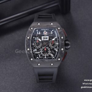 RM011 NTPT Chrono KVF Black Skeleton Dial on Black Crown Black Rubber Strap A7750 V2