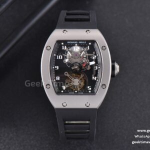 RM001 Tourbillon Titanium JBF 47mm Black Skeleton Dial Black Rubber Strap