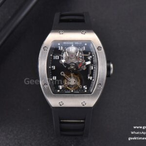 RM001 Tourbillon SS JBF 47mm Black Skeleton Dial Black Rubber Strap