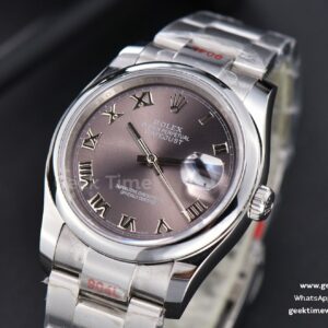 DateJust 36mm SS GMF Smooth Bezel Silver Dial Roma Marker Oyster Bracelet VR3235