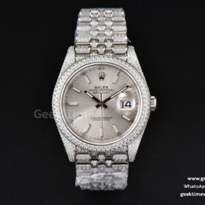 DateJust 41mm Full Diamond GMF Silver Dial Jubilee Bracelet A2824