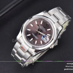 DateJust 36mm SS GMF Smooth Bezel Silver Dial Lume Marker Oyster Bracelet VR3235