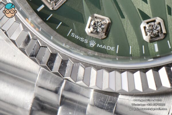 DateJust 36MM BPF Fluted Green Plam Dial Diamond Marker Jubilee Bracelet 3235 - Image 6