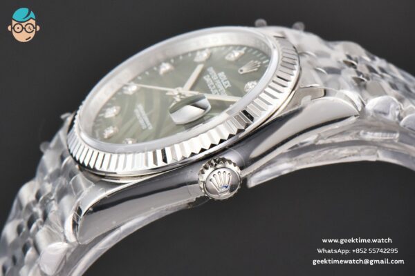 DateJust 36MM BPF Fluted Green Plam Dial Diamond Marker Jubilee Bracelet 3235 - Image 9
