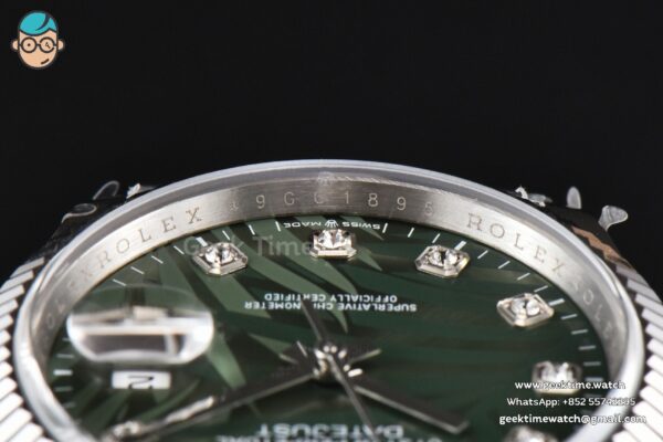 DateJust 36MM BPF Fluted Green Plam Dial Diamond Marker Jubilee Bracelet 3235 - Image 12