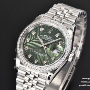 DateJust 36MM BPF Diamond Green Plam Dial Diamond Marker Jubilee Bracelet 3235
